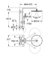 COLUMNA DUCHA TERMOSTATICA EUPHORIA SYSTEM 310 GROHE